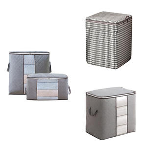 Tissu non tissé pliant étanche à l'humidité scellé clair, fenêtre sous <span class=keywords><strong>le</strong></span> lit vêtements sacs de rangement organisateur avec poignées/ - Product Image 2