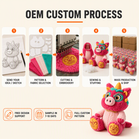 Peluche personnalisée en fourrure longue brodée, adorable figurine animale pour collection ou décoration de bureau