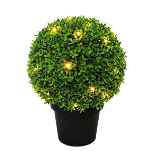 Bola de hierba de boj verde bonsái BOLA DE topiario artificial plantas Bola de hierba en maceta de plástico adornos de jardín - Product Image 4