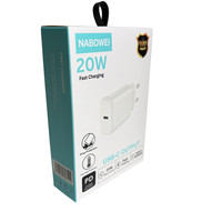 Chargeur mural rapide USB-C 20W de haute qualité (normes UE/US) pour iPhone 18, 17, 16, 15 et adaptateur secteur USB-C pour Samsung