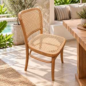 Elige una silla de teca que combina una construcción duradera con un elegante acabado de madera para un espacio refinado y acogedor. - Product Image 1