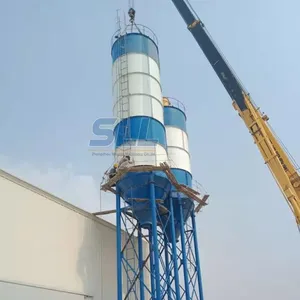 Sistema de armazenamento e descarga de aço inoxidável portátil, silo rotativo de cimento silo