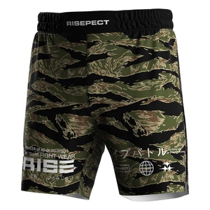 Pantalones Cortos de Artes Marciales para Hombre con Abertura Alta, Doble Capa de Tela, con Calzoncillos Interiores de Compresión, Cintura Suave con Cordón Ajustable - Product Image 2