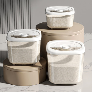 <b>Rice</b> Storage <b>Container</b> 10 Catties Transparent White With Rotating Lid And <b>Rice</b> Cup Airtight Moisture Proof For Kitchen Use - Product Image 2