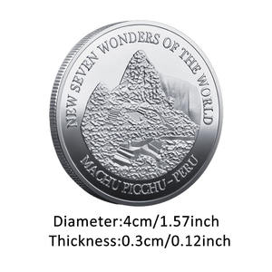 Moneda Conmemorativa de <span class=keywords><strong>Machu</strong></span> <span class=keywords><strong>Picchu</strong></span>-Pure de 2007, Medalla Plateada para las Siete Maravillas del Nuevo Mundo, Artesanía en Metal - Product Image 2