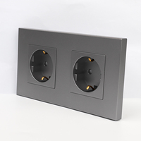 Prise murale électrique en plastique Bingoelec personnalisée en gros, panneau électrique standard UE, double prise allemande