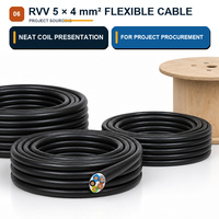 Câble de commande flexible H05VV-F RVV 5 conducteurs 5x4mm² 300/500V IEC 60227 en cuivre gainé PVC pour panneaux de commande de moteur Certifié CCC