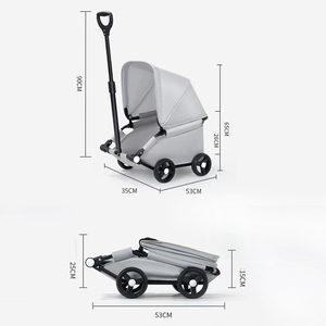 Nouvelle poussette pliable de luxe réglable et lavable <span class=keywords><strong>pour</strong></span> animaux de compagnie (chats et chiens) 2025 – Chariot à 4 roues pliable de haute qualité <span class=keywords><strong>pour</strong></span> la marche et les voyages en extérieur - Product Image 2