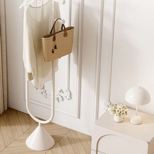 Nordic piccola camera da letto soggiorno studio hotel piano al soffitto comodino stile crema appendiabiti in metallo - Product Image 2