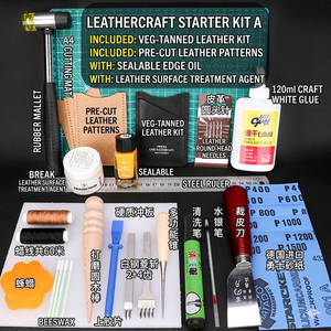 Outils de travail du cuir en alliage, ensemble d'articles en cuir faits à la main, de haute qualité, garantissant des expériences de création fluides avec <span class=keywords><strong>sac</strong></span> de rangement - Product Image 2