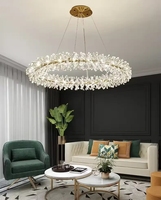 Luminaire suspendu en cristal LED de luxe nordique pour chambre à coucher, salon, salle à manger, cuisine, décoration, guirlande de cristal moderne, lampe suspendue