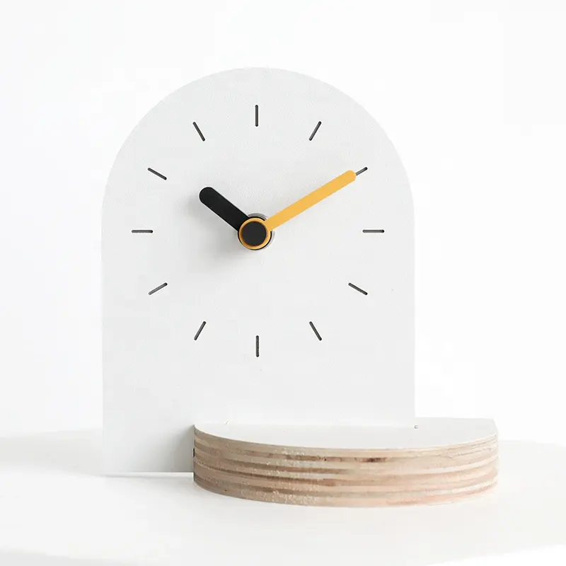 Factory Direct Sales Lovely Modern Style Fores color Eco-board Veneers Simple Cheap Table Clock For Gift Home Decoration