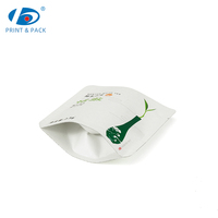 Sachet Doypack Personnalisé pour Thé Blanc avec Motif Feuille Verte Imprimé et Options de Petites Tailles pour Marques de Thé