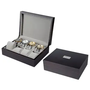 工厂ODM/ OEM 8槽带盖大手表盒可重复使用的木质豪华手表盒生日礼物