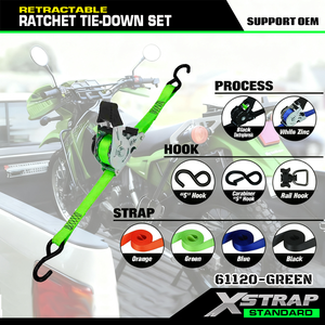Xstrap Promotion : Sangles à cliquet rétractables de 1 pouce et 10 pieds avec crochets en S pour le contrôle de cargaison et les motos - Product Image 6