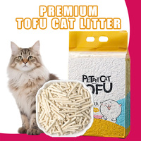Litière pour chat en tofu naturel premium parfumée à la lavande et à la pêche, agglomérante, sans poussière, jetable dans les toilettes