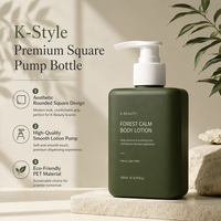 Flacon carré PETG professionnel anti-fuite avec pompe pour shampoing et lotion, 200 ml, 260 ml, à épaule plate, vide, pour emballage cosmétique et soins de la peau