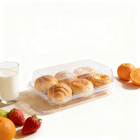 Boîte d'emballage rectangulaire transparente pour gâteau au fromage glacé, mousse, boîte de conditionnement en plastique PET transparent avec couvercle