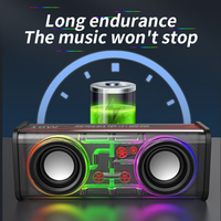 Nuevos Altavoces Transparentes de Doble Bocina para Computadora, Subwoofer Portátil para Exteriores, Inalámbrico BT 5.3, Iluminación LED RGB, para Teléfono Móvil