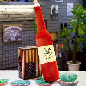 Jouet en peluche créatif Huazi Cigarette bouteille de vin poupée <span class=keywords><strong>Zhang</strong></span> <span class=keywords><strong>Wei</strong></span> même style cylindrique longue bande oreiller de couchage - Product Image 5