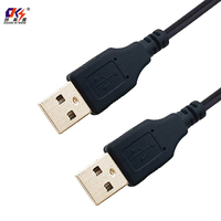 USB Typ A Stecker auf USB Typ A Stecker Verlängerungskabel Schwarz Anschlusskabel Anpassbare Länge Stromkabel für Laptops Tastaturen