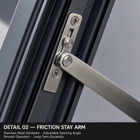 Ventana de Aluminio Personalizada con Toldo Superior, Certificación CE NFRC, Aislamiento Térmico Low-E, Cierre Multipunto, Venta al Por Mayor OEM