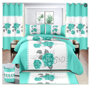 Juego de cama de 8 piezas para <span class=keywords><strong>3</strong></span> <span class=keywords><strong>personas</strong></span> con cortinas a juego set di biancheria da letto set 8 pezzi copriletto king size set di cotone - Product Image 3