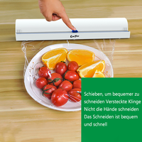 Distributeur de film alimentaire réutilisable avec film plastique Slide Cutter Life Hack Gadgets pour la cuisine à domicile