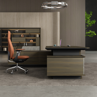 Vente en gros d'ordinateur de patron moderne à hauteur réglable bureau debout en forme de L directeur en bois bureau de direction de luxe