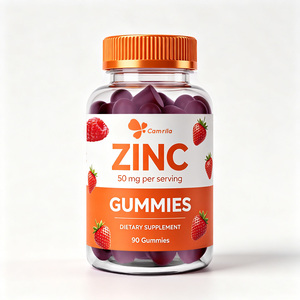 Gummies de zinc saveur fraise avec logo personnalisé, 50 mg par portion, complément alimentaire pour adultes, soutien beauté-cheveux-peau-ongles - Product Image 1