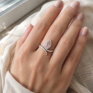 Anello Aperto Regolabile Rosa Principessa per Donne - Product Image 2