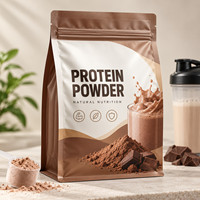 Sachets Doypack en Mylar personnalisés imprimés en gros avec thermoscellage et encoche de déchirement pour poudre protéinée et approvisionnement en gros