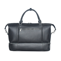 Sac de voyage vintage double couche avec fermeture éclair, grande capacité, en cuir PU, sac de week-end, sac de nuit, compartiment séparé
