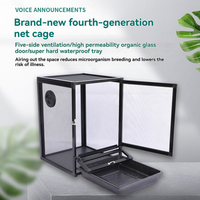 Cage pour reptiles en alliage d'aluminium professionnel, en acrylique, ventilée, respirante, en maille carrée, terrarium pour caméléon, lézard, gecko, animal de compagnie