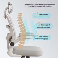 Chaise de bureau ergonomique inclinable avec support lombaire, appui-tête 3D réglable, vérin à gaz, confortable pour les longues sessions assises