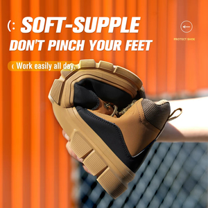 Steel Toe <b>Work</b> <b>Boots</b> for <b>Men</b> Puncture Proof Lightweight Waterproof Safety Shoes for <b>Men</b> Leather <b>Work</b> Shoes Protective Footwear - Product Image 3