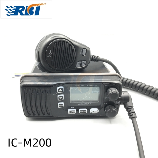 IC-M200 VHF Black Marine Radio IPX7 Waterproof High Power 25 Watt Walkie Talkie Car Radio VHF MARINE TRANSCEIVER