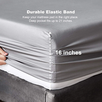 Ensemble de draps en bambou bio certifiés OEKO-TEX 100% 4 pièces Draps de lit ajustés de refroidissement respirant avec poche profonde pour hôtel à domicile