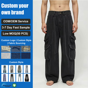 <span class=keywords><strong>Pantalones</strong></span> Cargo <span class=keywords><strong>de</strong></span> Mezclilla Personalizados <span class=keywords><strong>de</strong></span> Diseñador, <span class=keywords><strong>Pantalones</strong></span> Anchos <span class=keywords><strong>de</strong></span> Estilo Urbano Americano <span class=keywords><strong>para</strong></span> Hombre y <span class=keywords><strong>Mujer</strong></span>, <span class=keywords><strong>Pantalones</strong></span> Cargo con Múltiples Bolsillos - Product Image 1