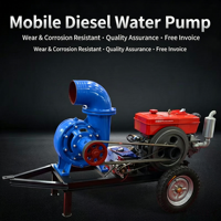 Pompe à eau mobile sur remorque à flux mixte diesel pour l'approvisionnement en eau des canaux et la lutte contre les inondations