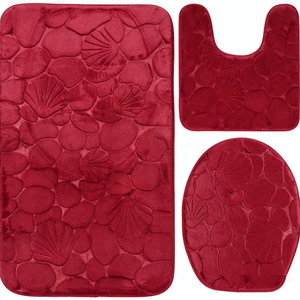 Bộ 3 vỏ nổi Bộ nhớ Bọt tắm Thảm phụ kiện phòng tắm - Product Image 4