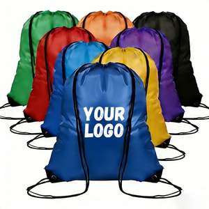 Wholesale Promotional 30cm Folding <b>Drawstring</b> <b>Backpack</b> Bag Polyester Nylon Stylish and Convenient for Shop and Travel - Product Image 1
