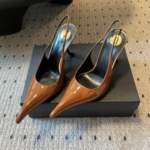 Zapatos de Tacón Alto de Cuero Negro Estilo 2026, Tacón Curvo, Punta Puntiaguda, con Cordones, Stilettos Sexys para Mujer, Zapatos de Verano - Product Image 3