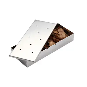 ग्रिलिंग बीबीक्यू स्मोकर बॉक्स लकड़ी के चिप्स बारबेक्यू सहायक उपकरण प्रीमियम स्टेनलेस स्टील स्मोकर बॉक्स