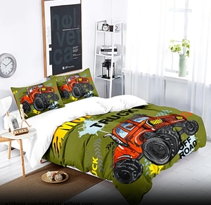 Juego de cama con estampado de coche 3D-<span class=keywords><strong>Funda</strong></span> nórdica y <span class=keywords><strong>funda</strong></span> de almohada-Juego de cama de 3 piezas-Hogar, sábanas lavables para hotel-Transpirable - Product Image 2