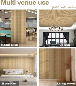 Panneau <span class=keywords><strong>mural</strong></span> 3D en PVC auto-adhésif, amovible, épaissi et résistant, effet bois, pour murs et plafonds de salon - Product Image 6