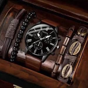 <span class=keywords><strong>Orologio</strong></span> al Quarzo da Uomo NYY, Casual in Pelle, Elegante e Versatile, Set con <span class=keywords><strong>Bracciale</strong></span> - Product Image 4