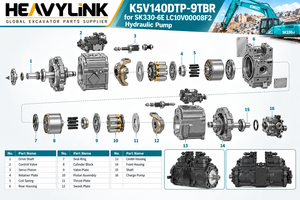 Bomba Hidráulica Principal K5V140DTP-9TBR, Pieza de Excavadora para SK330-6E LC10V00008F2, Bomba de Pistones Neumática - Product Image 3