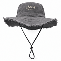 Chapeau Bob en Coton Respirant à Large Bord avec Cordon Ajustable, Certifié CE et Conforme RoHS, Personnalisable par Broderie, Vente en Gros OEM