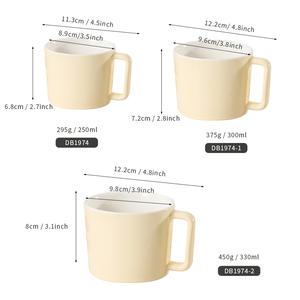 แก้วเซรามิกสไตล์ยุโรปแบบครอสบอร์เดอร์ สีพื้น มีหูจับ ปรับแต่งโลโก้ได้ เหมาะสำหรับของแจก - Product Image 4